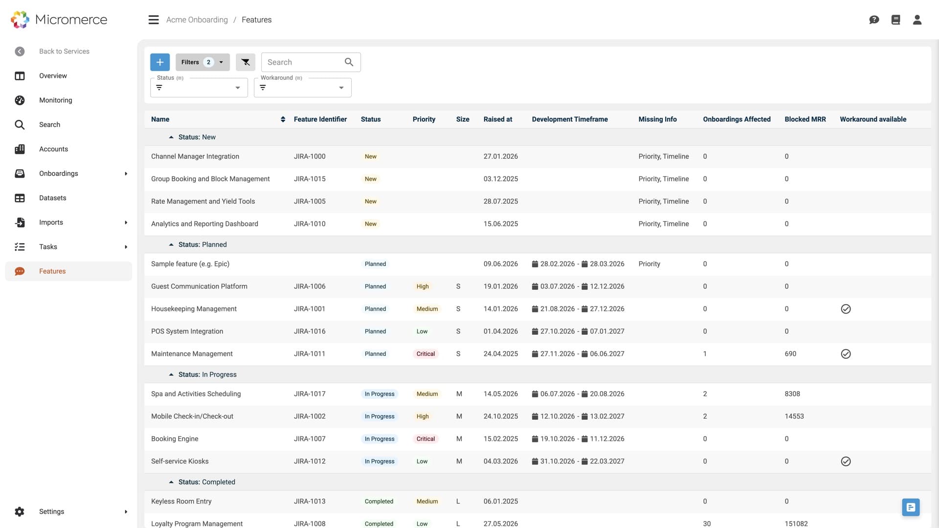 Feature Discovery & Gap Management